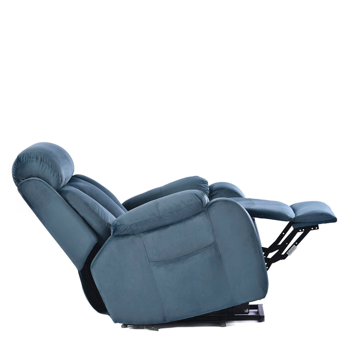 Lift Chair Recliner For Elderly Power Remote Control Recliner Sofa Relax Soft Chair Anti - Skid Australia Cashmere Fabric Furniture Living Room (Navy Blue)