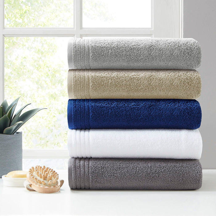 100% Cotton Quick Dry 12 Piece Bath Towel Set - White