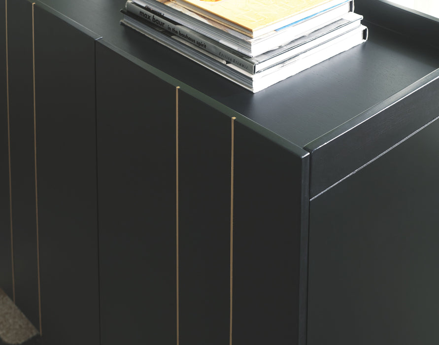 Brentburn - Black / Gold Finish - Accent Cabinet Unique Piece Furniture