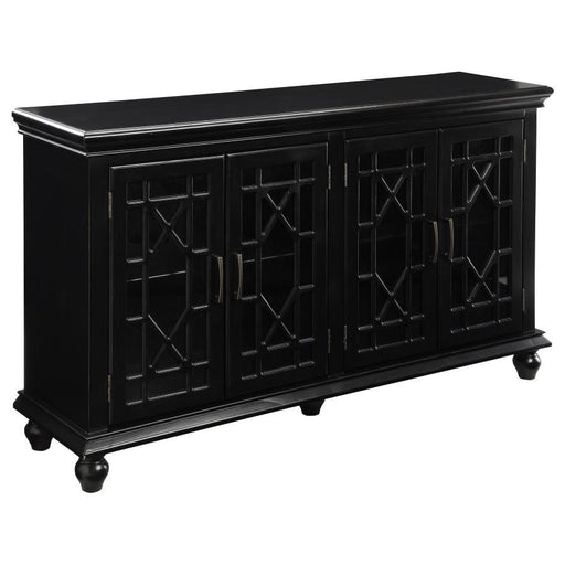 Kovu - 4-Door Accent Cabinet - Black Unique Piece Furniture
