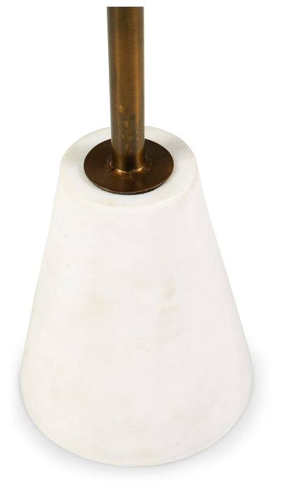 Caramont - Black / White / Gold Finish - Accent Table With White Base Unique Piece Furniture