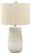 Shavon - Beige / White - Ceramic Table Lamp Unique Piece Furniture