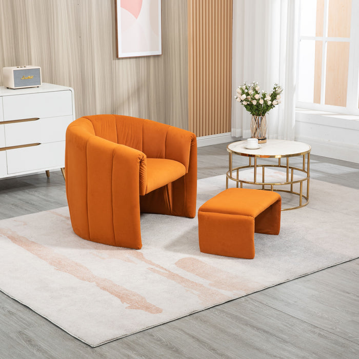 Coolmore Computer Chair Office Chair Adjustable Swivel Chair Fabric Seat Home Study Chair - Orange