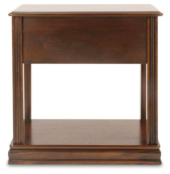 Breegin - Brown - Chair Side End Table - Removable Tray Unique Piece Furniture