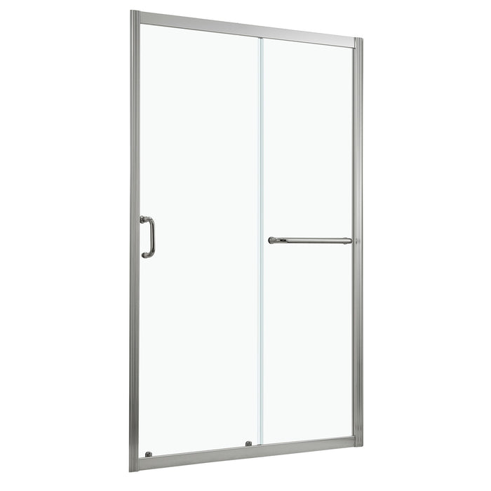 Shower Door 60" X 72" H Single Sliding Bypass Shower Enclosure, Brushed Nickel