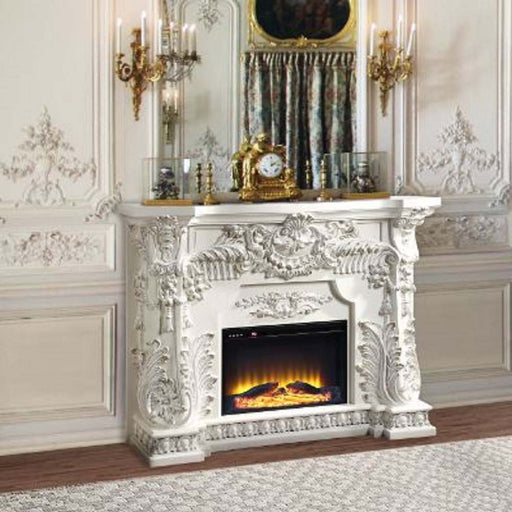 Zabrina - Fireplace - Antique White Finish - 49.6" Unique Piece Furniture
