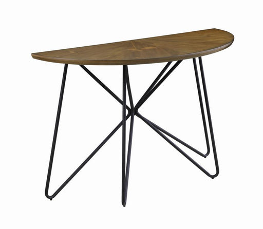Brinnon - Semicircle Sofa Table - Dark Brown And Black Unique Piece Furniture