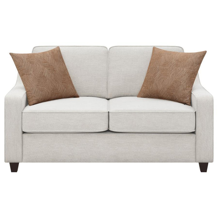 Christine - Upholstered Cushion Back Loveseat - Beige Unique Piece Furniture