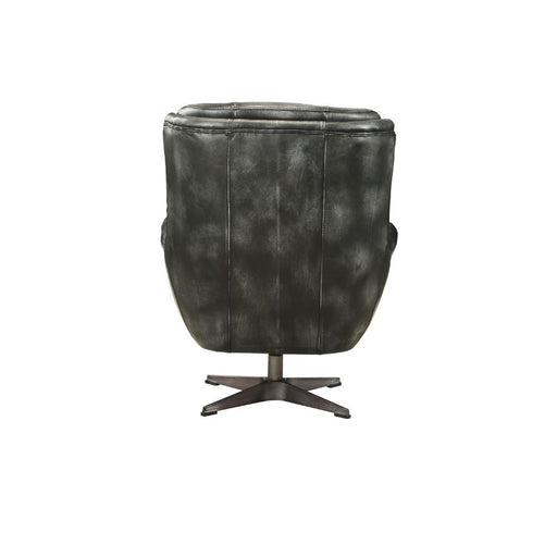 Asotin - Accent Chair - Vintage Black Top Grain Leather Unique Piece Furniture