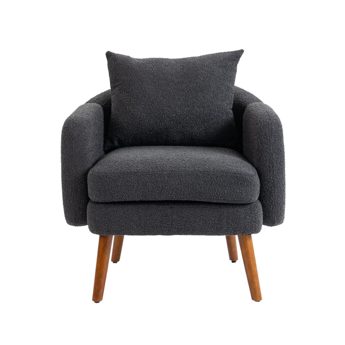 Coolmore Wood Frame Armchair, Modern Accent Chair Lounge Chair For Living Room - Carbon Black