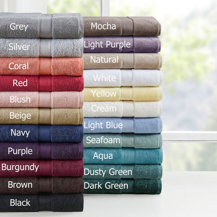 100% Cotton 8 Piece Antimicrobial Towel Set - Purple