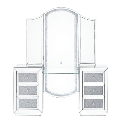 Noralie - Vanity Desk - Led, Mirrored & Faux Diamonds Unique Piece Furniture