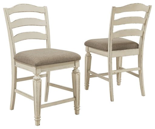Realyn - Chipped White - Upholstered Barstool (Set of 2) Unique Piece Furniture