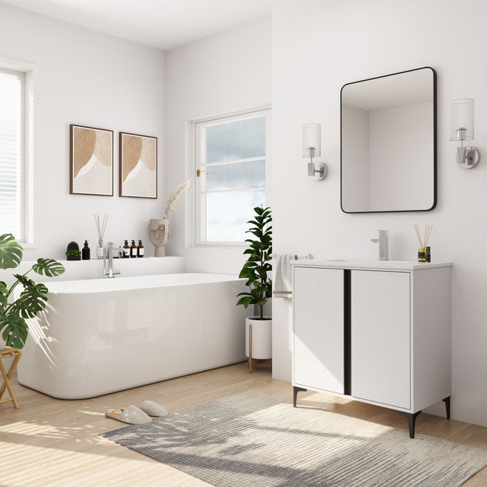 30" Freestanding Bathroom Vanity With Ceramic Sink