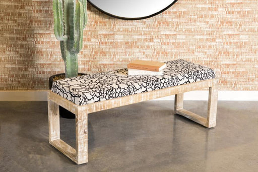 Aiden - Sled Leg Upholstered Accent Bench - Black And White Unique Piece Furniture
