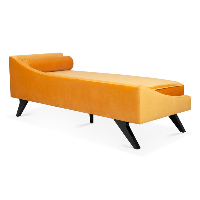 Right Square Arm Reclining Chaise Lounge - Yellow