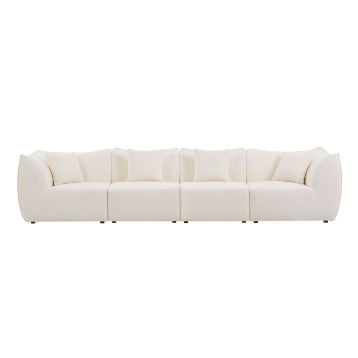 Free Combination Sectional Sofa Upholstery Leisure Wide Deap Seat 4 Seaters Living Room, Apartment, Office - Beige