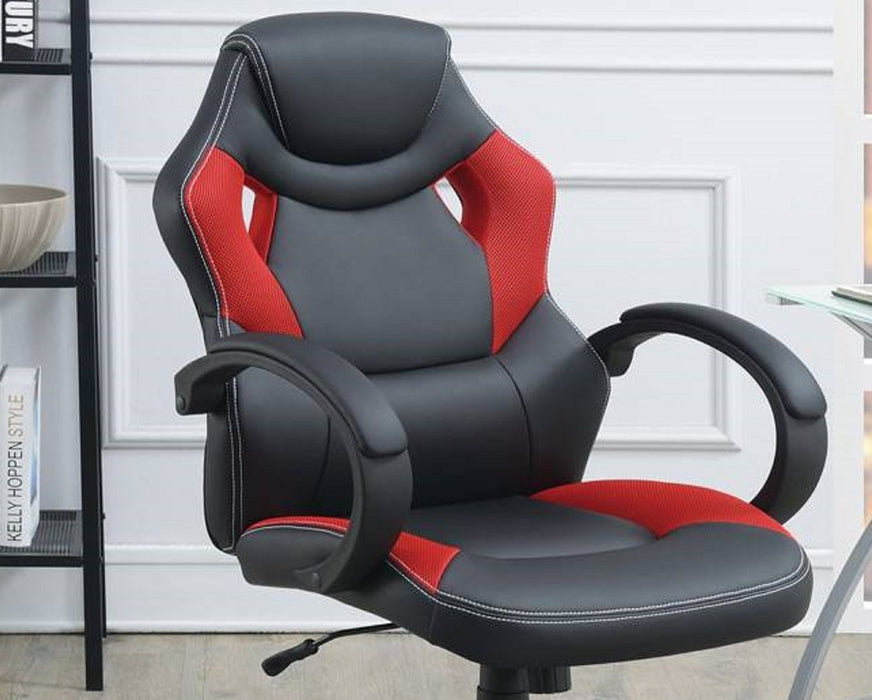 Office Chair Upholstered 1 Piece Cushioned Comfort Chair Relax Gaming Office Work Black And Red Color