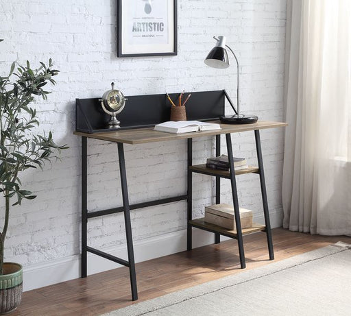 Garima - Writing Desk - Rustic Oak & Black Finish Unique Piece Furniture