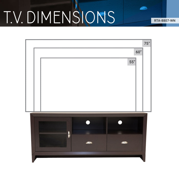 Techni Mobili Modern TV Stand With Storage For Tvs Up To 60", Wenge