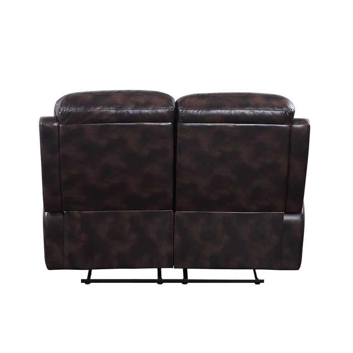 Perfiel - Loveseat - 2 Tone Dark Brown Top Grain Leather Unique Piece Furniture