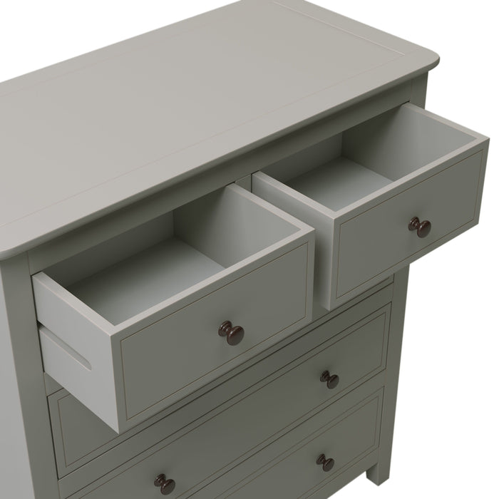 5 Drawers Solid Wood Chest, Gray