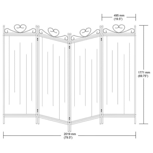 Dove - 4-Panel Folding Screen - Beige And Black Unique Piece Furniture