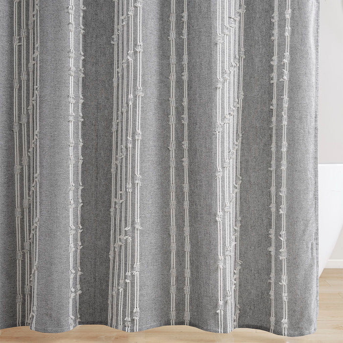 Cotton Jacquard Shower Curtain - Gray