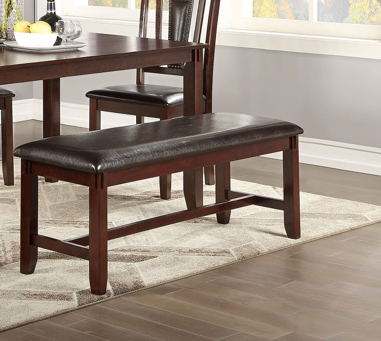 Dining Room Furniture Espresso Color 6 Pieces Set Dining Table 4 X Side Chairs And A Bench Solid Wood Rubberwood And Veneers