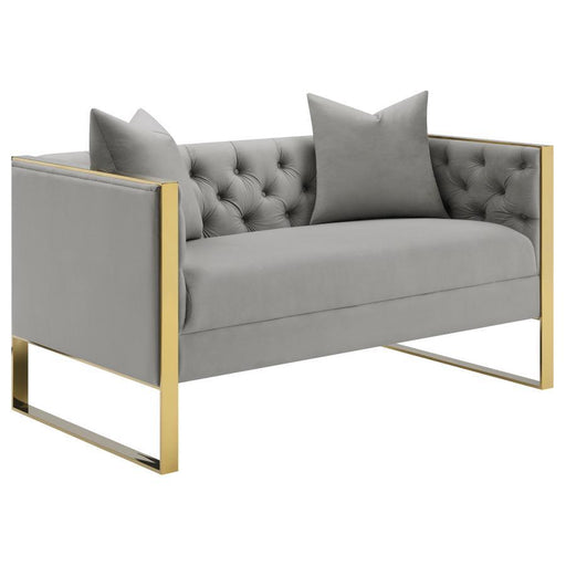 Eastbrook - Tufted Back Loveseat - Gray Unique Piece Furniture