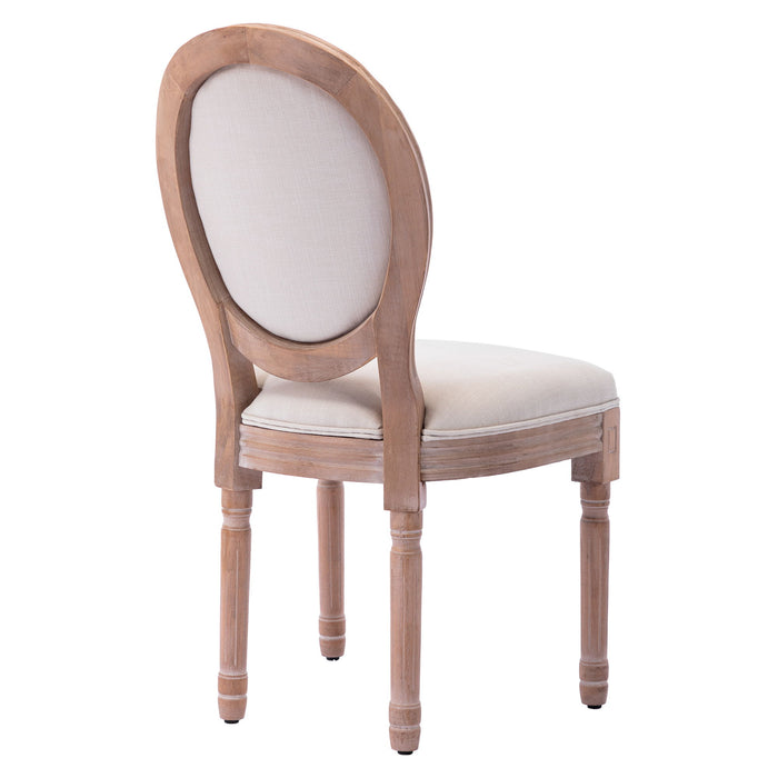 Hengming Upholstered Fabrice French Dining Chair With Rubber Legs, (Set of 2) - Beige