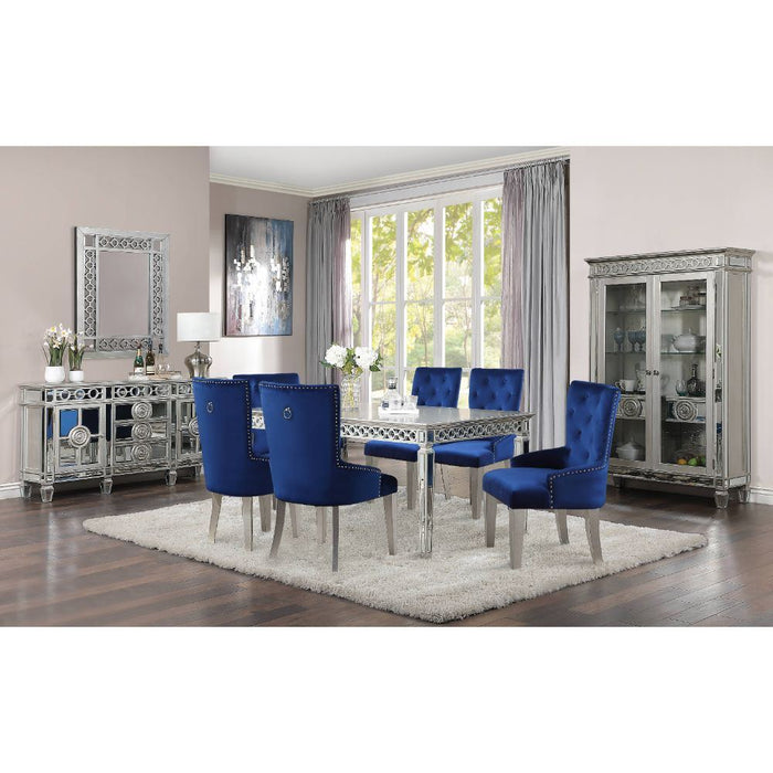 Varian - Dining Table - Mirrored & Antique Platinum - 30" Unique Piece Furniture