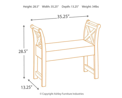 Abbonto - Warm Brown - Accent Bench Unique Piece Furniture