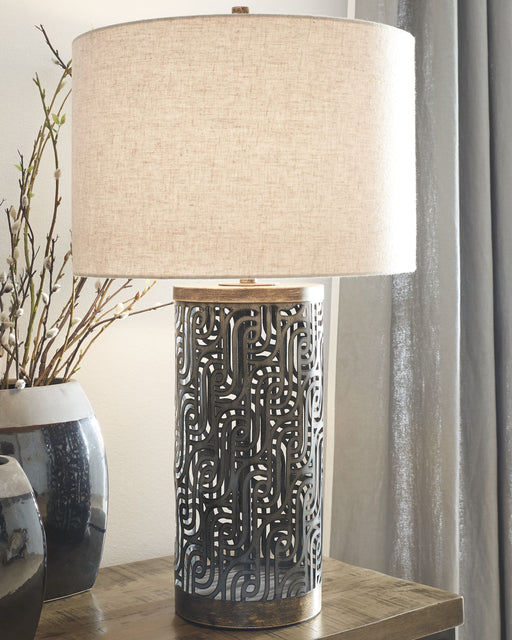 Dayo - Gray / Gold Finish - Metal Table Lamp Unique Piece Furniture