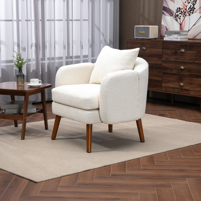 Coolmore Wood Frame Armchair, Modern Accent Chair Lounge Chair For Living Room - Beige