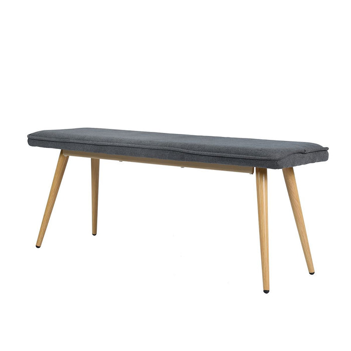 45.3" Dining Room Bench With Metal Legs - Charcoal