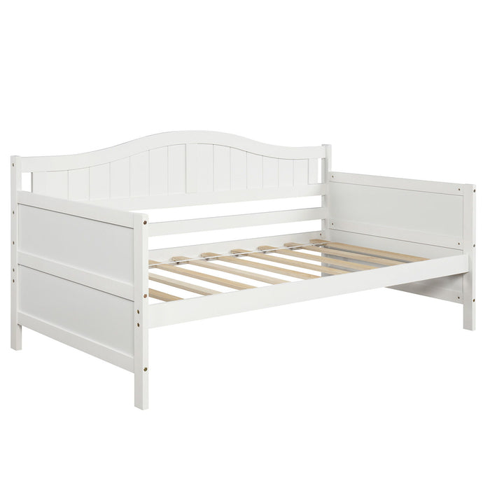 Twin Wooden Daybed With 2 Drawers, Sofa Bed For Bedroom Living Room, No Box Spring Needed, White