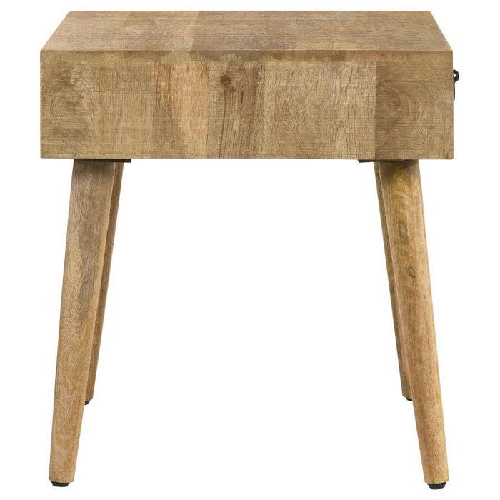 Zabel - Square 1-Drawer End Table - Natural Unique Piece Furniture