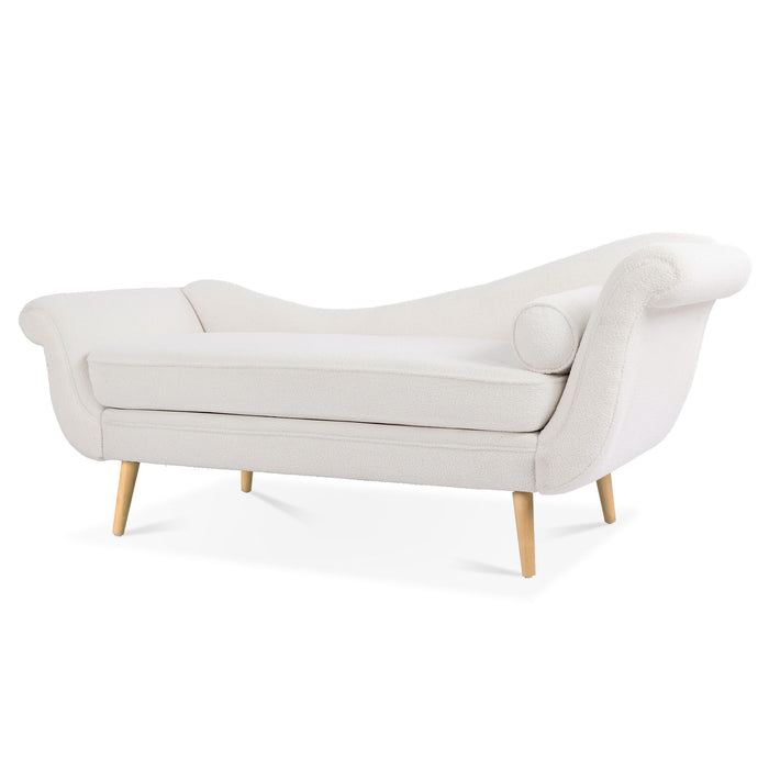 Chaise Lounge With Scroll Arms - White