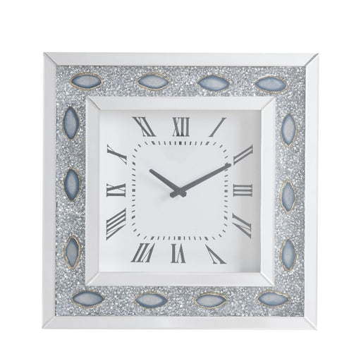 Sonia - Wall Clock - Mirrored & Faux Agate Unique Piece Furniture
