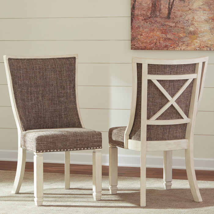 Bolanburg - Brown / Beige - Dining Uph Side Chair (Set of 2) - Lattice Back The Unique Piece Furniture Furniture Store in Dallas, Ga serving Hiram, Acworth, Powder Creek Crossing, and Powder Springs Area