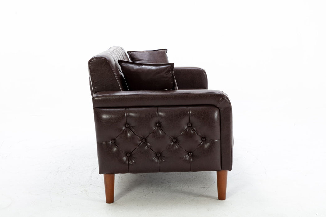 Brown PU Leather Sofa