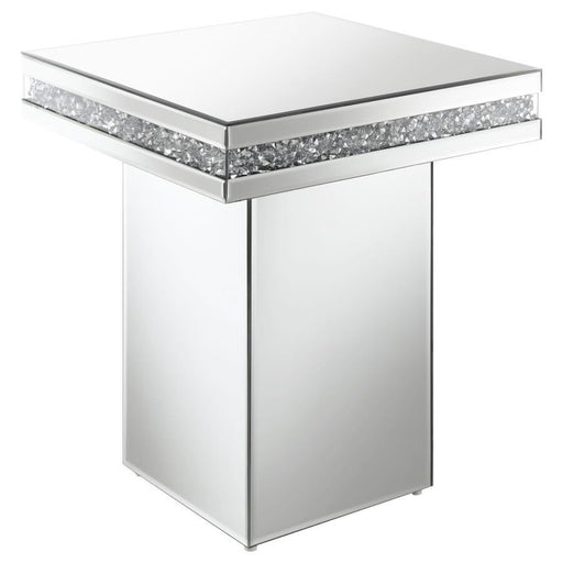 Elora - Pedestal Square Top Accent Table - Mirror Unique Piece Furniture