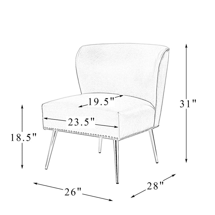 Minyas Side Chair With Metal Legs