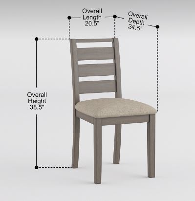 Weathered Gray Finish Rustic Style Dining Side Chair 2 Pieces Set Upholstered Seat Transitional Framing Wooden Furniture