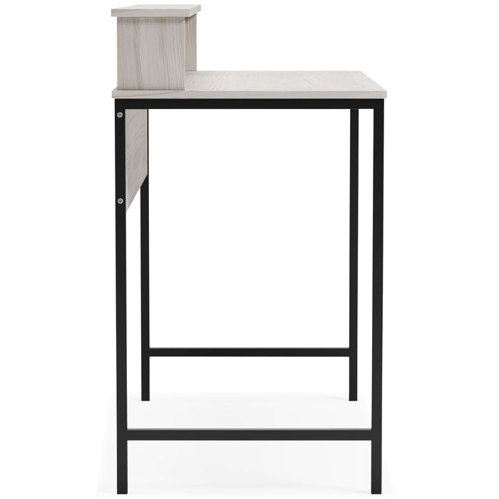 Bayflynn - White / Black - Home Office Desk With Hutch Unique Piece Furniture