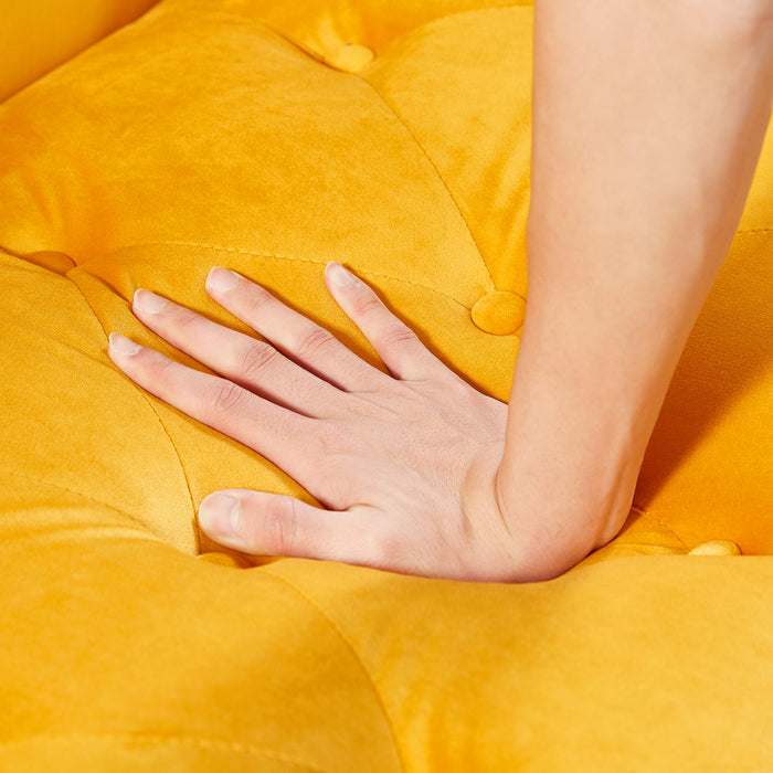 Velvet Sofa Stool - Yellow