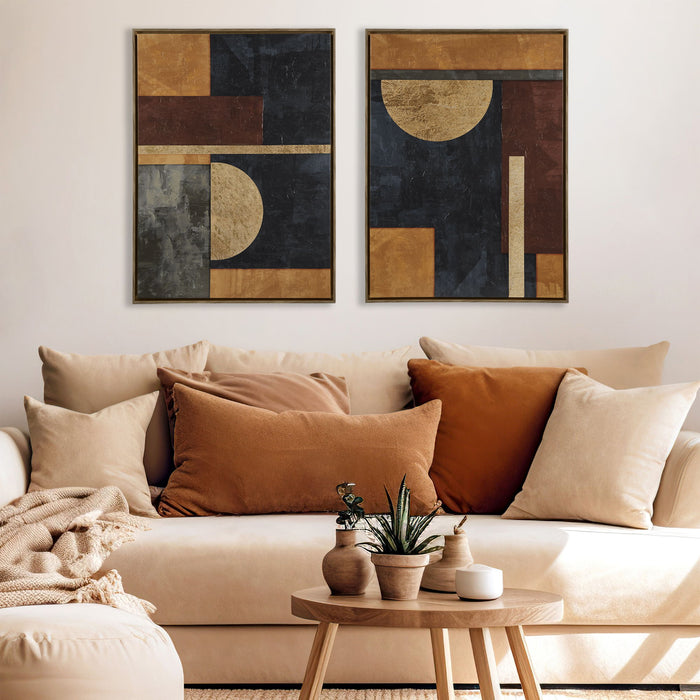 Hand - Embellished Abstract 2 Piece Framed Canvas Wall Art Set