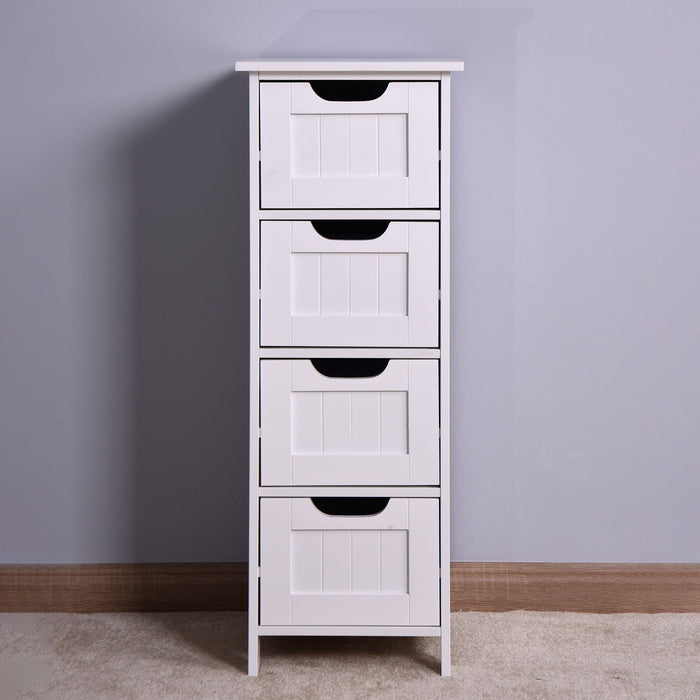 Bathroom Storage Cabinet - Freestanding Office Cabinet With Drawers - White