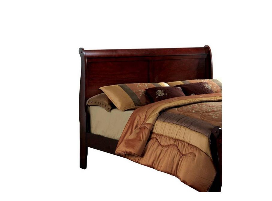 Queen Size Bed Cherry Louis Phillipe Solidwood 1 Piece Bed Bedroom Sleigh Bed Bedroom Furniture